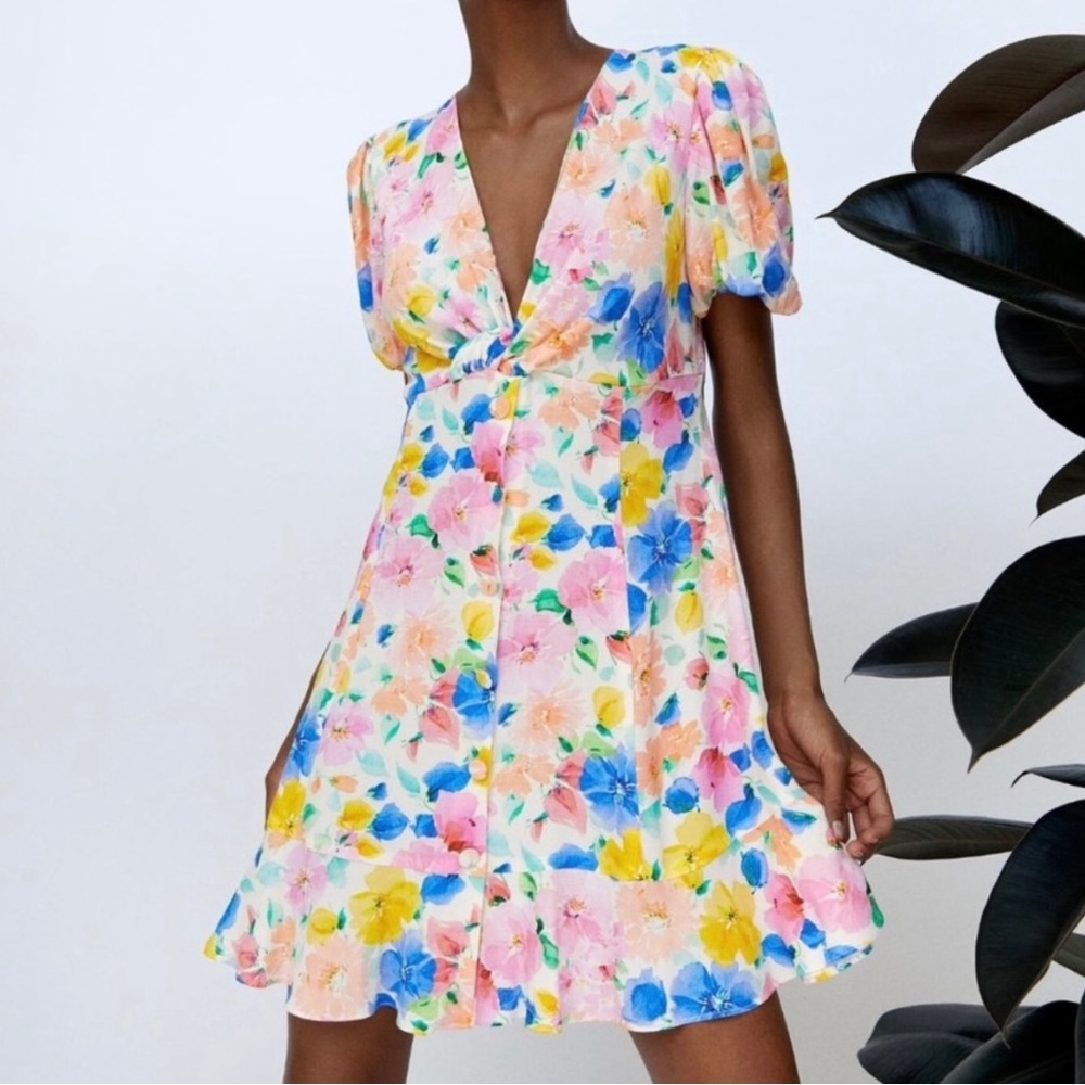NWT Zara Floral Mini Dress